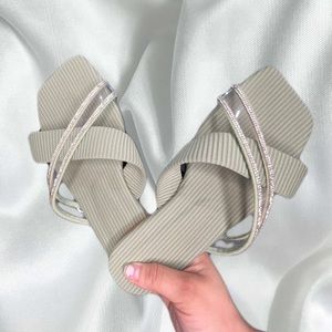 Rhinestone Decor Slide Sandals